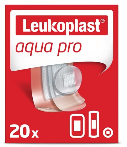 Leukoplast Aqua Pro Breathable Waterproof Adhesive Bandage with Secure Fixation - Assorted Sizes Box of 20-76457-08