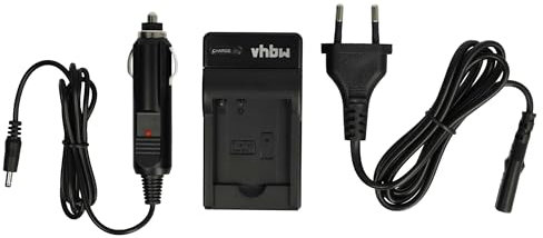 vhbw Chargeur de Batterie Compatible avec Panasonic Lumix DMC-FP7R, DMC-FS16, DMC-FS18 caméra, DSLR, Action-cam - Chargeur + Adaptateur Allume-Cigare