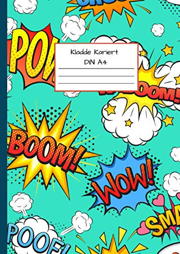 Kladde Kariert DIN A4: Notizbuch DIN A4 - Kladde kariert 5 mm - 110 Seiten - Notizheft, Tagebuch, Schreibbuch - Comic-Thema