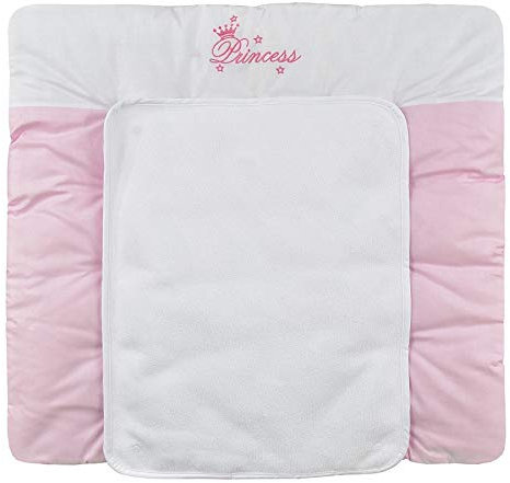 Baby Delux Wickelauflage 70x75 cm weiche Wickelunterlage Wickeltischauflage mit Frotteeauflage wasserdicht waschbar (Princess)