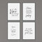 Set - Poster Bild DIN A4 - Zu Vino sag ich nie no - Die Geschenkidee für Weinliebhaber - Plakat Spruch lustiges Wein Geschenk Wine Sprüche Typografie schwarz weiß Küche Wohnzimmer Deko (Vino 4er Home)
