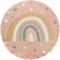 the carpet Beat Kids Moderner Weicher Kinderteppich, Weicher Flor, Pflegeleicht, Farbecht, Regenbogen Muster, Rosa, 160 cm Rund
