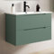 Kibath Mueble de Baño con Lavabo Boreal 100 cm 2 cajones suspendido Acabado Verde Lago Mate Fabricado en Madera