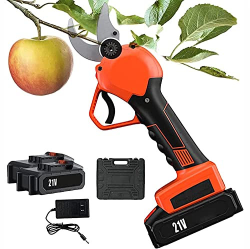 JIADUOFU Forbici Potatura Elettriche,Electric Pruning Shears Garden Trimmer Maniglia Antiscivolo Senza Cavo Potatore Secateur con 2 Batteria,per Potatura Ulivi Albero Cesoia,Diametro 30mm