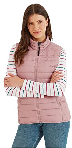 TOG24 Gibson Women's Lightweight Quilted Gilet Padded Puffer Vests Windproof Body Warmer Ladies Sleeveless Jacket Outerwear for Hiking Running Cycling Faded Pink UK12