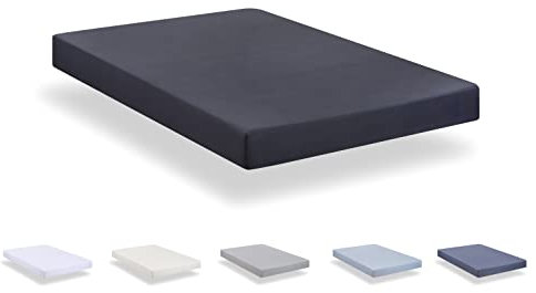 Todocama Spannbettlaken aus gebürsteter Mikrofaser, extra weich, für Betten mit 200 x 190/200 cm, Dunkelgrau