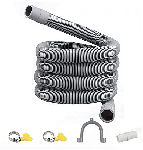 Herold Drain Hose Set Universal Washing Machine Hose 1M, Include Bracket Hose Connector and Hose Drain Hoses