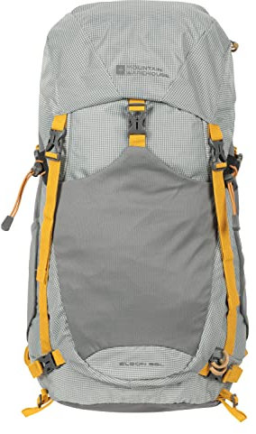 Mountain Warehouse Elgon 35 L Rucksack – Strapazierfähige und Praktische Tasche mit Regenschutz, Brust- und Hüftgurte – Ideal für Frühling, Sommer, Camping, Wandern Grau Einheitsgröße