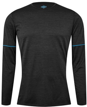 Umbro Mens Training Long Sleeve Marl Poly T-Shirt Black Marl M