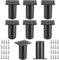 SUMTree Lot de 8 pieds de meubles en alliage d'aluminium - 8 cm - Pour chaise, table, armoire, bureau, canapé - Avec vis - Montage facile - Rond - Noir