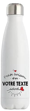 Gourde Isotherme personnalisable idée cadeau collègue Petite boisson Homme Adoré | Bouteille Thermos 500 ml Texte à personnaliser