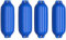 SPOTRAVEL 4 X Boat Fenders, Ribbed Twin Eyes Marine Fenders, 51 x 14cm Inflatable Boat Bumper Buoys for 457-610m Docks Yachts Pontoon Boat Sailboat Speedboat (Blue)