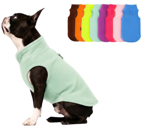 JACKO & CO Fleece-Weste mit Ring für die Leine – weich, leicht, atmungsaktiv für Welpen, kleine, mittelgroße Hunde, Kätzchen, Katzen, Chihuahua, warm für Herbst/Winter (Mintgrün, Größe M 2,7-4,5kg)