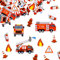 COLOFALLA 100pcs Konfetti Feuerwehr Tischdekoration Kindergeburtstag Feuerwehr Deko Feuerwehrauto Konfetti Party Feuerwehr Geburtstag Deko (Feuerwehr)