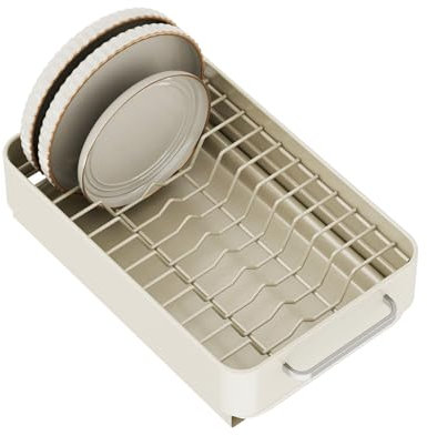 Herfair Küchenschubladen Ausziehbarer Schrank Organizer, Teleskopschublade Slide Out Drawer Mit Spülbecken Küchenschrank Küchenschüsseln Teller Organisator Schublade für Küche (Teller-Organisator)