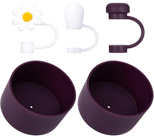DUNLAGUE Juego de fundas para botas y popotes: 2 botas de silicona, 3 tapas de popote, protector inferior para taza Stanley H2.0 de 30 onzas y 40 onzas, color exacto a juego con Stanley, accesorios