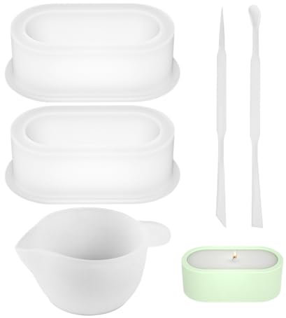 ZBHDEYG Molde de Silicona para Placa de Flores y Caja de Almacenamiento Ovalada - 2 Moldes y 3 Herramientas de Ajuste de Pegamento