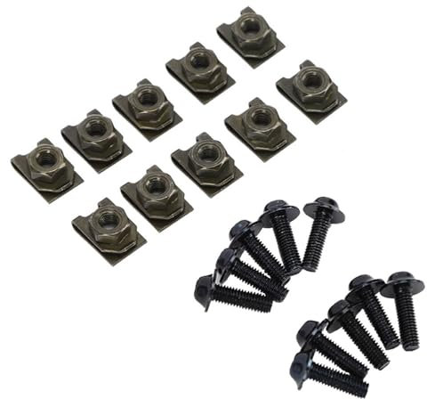 BOROCO 5 * 16MM Motorrad Verkleidung Körper Bolzen Kit Schraube Spire Speed Fastener Clip Mutter (Schwarz)