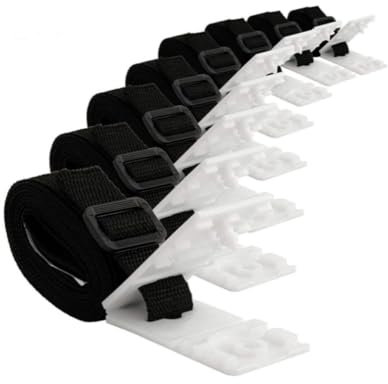 Jeorywoet Pool Solar Cover Reel Attachment Kit, Universal Swimming Pool Cover Roller Attachment Straps Plastic Fastener Cord Plates Set Swimming Pool Cover Roller Attachment Straps, pool cover straps