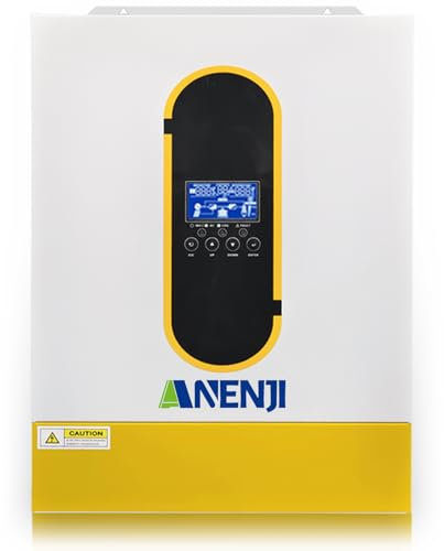 Aninerel 6200W Hybrid Wechselrichter 48Vdc zu 230Vac mit 2 AC-Ausgangs-Schnittstelle,Kann Ohne Batterie Verwendet Werden, Maximale PV 60-500VDC,Kann Strom in Das Netz Einspeisen, Eingebaute 120A MPPT