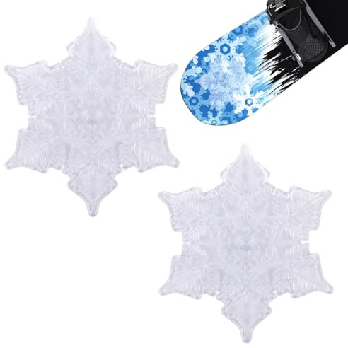 2stk Schneeflocken Stomp Pads, 3D Anti-Rutsch Snowboard Stomp Pads Snowboard-Griffpolster Selbstklebend Snowboarding Spike Stomp Pad Snowboardzubehör für Zusätzlichen Halt