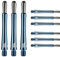 Target Darts Grip Style Aluminium Shaft - Pack of 9 | Blau, Mittelstufe (40.8mm) | Professional Darts Zubehör, 2BA Shaft Multipack mit Ringen, Dart Shaft Multipack, Dartstiele