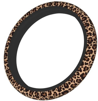 Lenkradbezug mit Leopardenmuster, Neopren, universal, 38 cm, rutschfest, Autozubehör, Lenkradschutz für Damen und Herren
