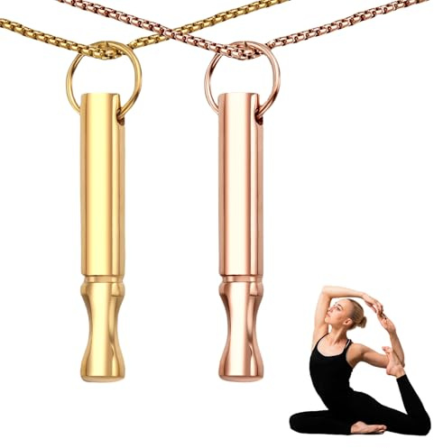 2 Pezzi Collana Respiratoria di Sigaretta Finta per Smettere di Fumare Prodotti V2,Collana Kit per Smettere di Fumare in Acciaio Inox Senza Fumo,Strumenti per Antifumo Ansia Antistress(Oro e Oro Rosa)
