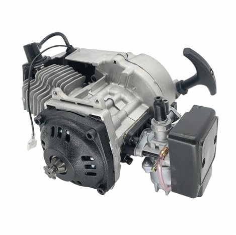 wYLGEK 7T 49cc Silber Motor for 49cc Fahrrad Motorrad 2 Takt Benzin Motor Kit