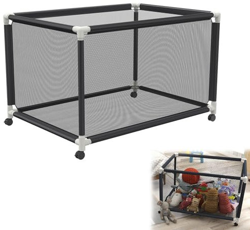 YRHome Pool-Aufbewahrungsbox Roll-Organizer 122x78x88cm Aufbewahrungsbehälter mit Großer Kapazität Mesh-Netz-Organizer für Schwimmbadausrüstung, Pool-Nudeln, Spielzeug & Handtücher für Swimmingpool