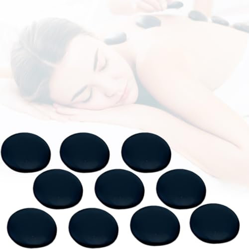 GGUFAY 10 Pezzi Hot Stone Massage, Massaggio Pietre Naturali di Basalto Rocce per Riscaldate Terapia di Rilassamento Muscolare Pietra, per Rilassa,Guarisce e Allevia il Dolor