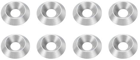 sourcing map 8 Pcs M8 Cone Cup Countersunk Washer, 5x25mm 304 Stainless Steel Counterbore Head Washers Gaskets Shim for Mechanical Accessories Parts, Silver