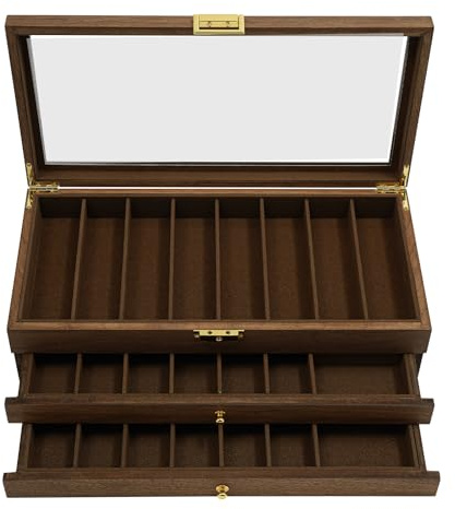 Knife Display Case 3-Tier Pocket Knife Showcase Custom Knife Display with 22 Compartments Collection Boxes Organizer for Men Gift for Storing a Variety of Knives