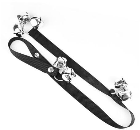 Durlo 2PCS Dog Doorbells, Adjustable Three Bells, Ring To Go Outsider, Bells To Go Pee, Training Tools for Puppies Pep Doggy Canine Pooch Pet Hound Cat (Black)