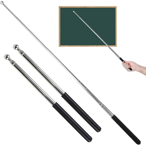 2 Pezzi Bacchetta Telescopica Allungabile, 100cm/140cm Puntatore Telescopico, Lunghezza Regolabile Palo Telescopico Adatto per insegnamento Presentazioni, Formatore, Seminari