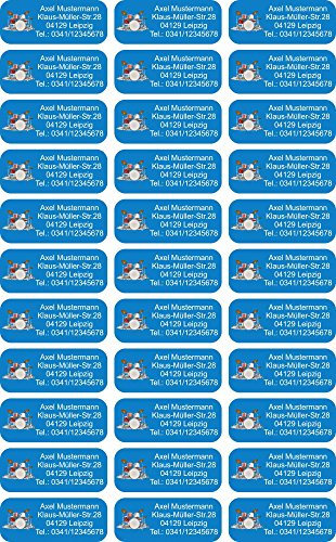 INDIGOS UG Namensaufkleber Kinder Schule - 56x23 mm - Adressetiketten selbstklebend - 019 - Schlagzeuger - 99 Sticker Adressaufkleber personalisiert - Ordner, Bücher, Hefte, Briefumschläge