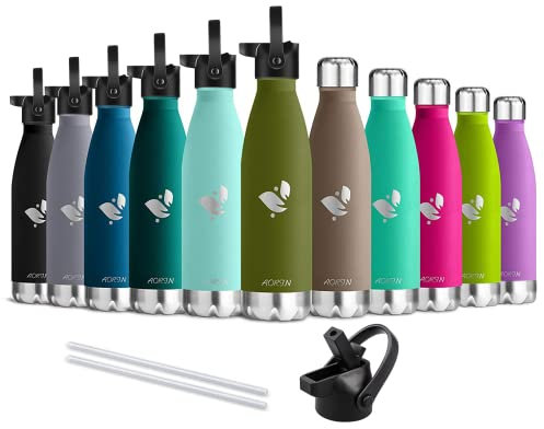 AORIN Doppia Bottiglia per Vuoto in Acciaio Inossidabile, processo di verniciatura a Polvere, Resistente ai Graffi, Facile da Pulire. (Forest green-750ml)