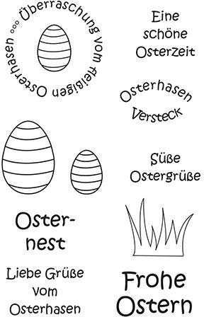 Efco Stempel Clear ?Ostern 4. transparent. A7/ 74 x 105 mm. 10-teilig