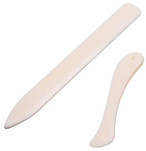 Yetaha 2PCS Bone Folder, Paper Creaser Set Scoring Tool, Leather Craft Origami Tool for Paper Folding, Paper Crafting Scrapbooking Tool DIY Leather Burnishing Bookbinding Books Cards and Crafts