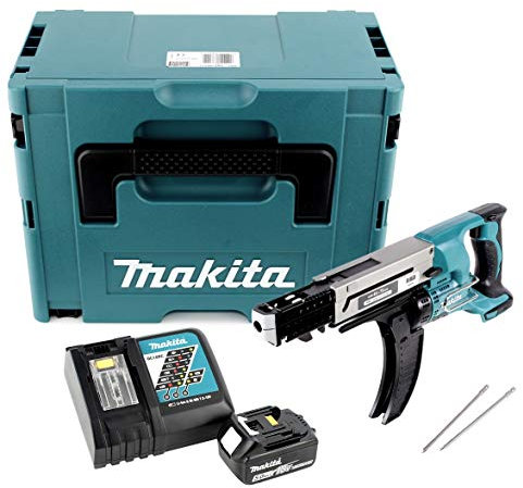 Makita DFR 750 RT1J Akku Magazinschrauber 18V 45-75mm + 1x Akku 5,0Ah + Ladegerät + Makpac