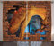 ABAKUHAUS Dinosaurier Rustikaler Vorhang, Dino Breaks Ziegelmauer, Wohnzimmer Universalband Gardinen mit Schlaufen und Haken, 280 x 260 cm, Orange Aqua