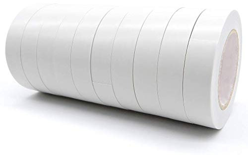 ALBOYI White 15mm x 15m Electrical Insulation Tape PVC Tape Adhesive Gaffer Tape 10 Pack