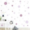 malango® 78 Wandsticker Punkte Kinderzimmer Wandtattoo Kreise Set Wanddekoration Wanddeko Mädchen Jungen Kids Klebepunkte bunt selbstklebend Mauve-Flieder