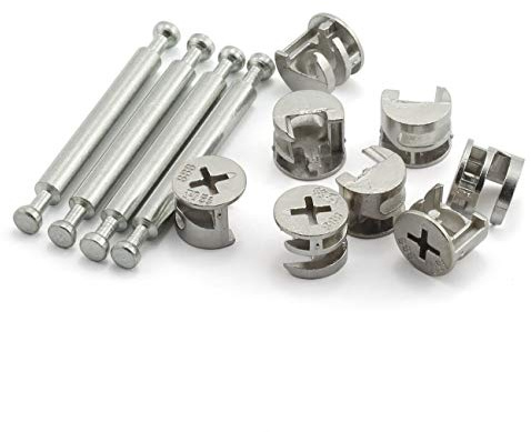 PZRT 4Set Furniture Hardware Double End Head Rod Connection Cam Fittings Furniture Board Panel Connection Accessories 64mm