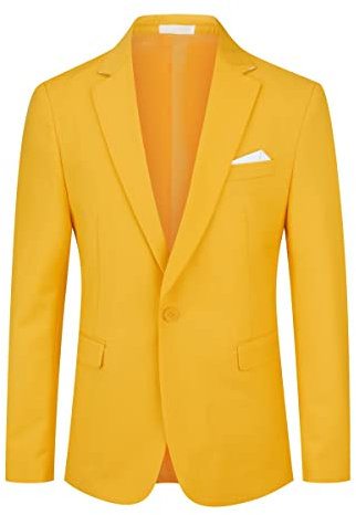 YOUTHUP Blazer da Uomo Slim Fit Formale Giacca da Abito Casual 1 Pulsante Elegante Giacche