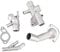 KSTE 4pcs / Set de aluminio de la manguera del refrigerante del motor Brida kit compatible con Mk4 Golf 1.8T 2000-2005 06A121132A
