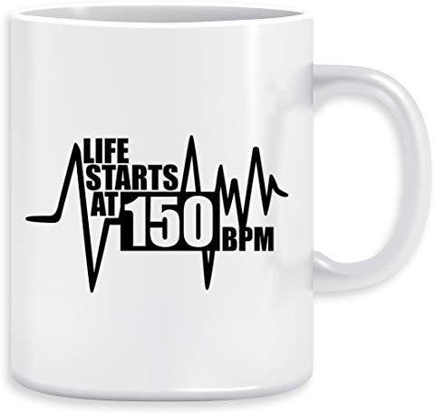 Life Starts At 150 Bpm Kaffeebecher Becher Tassen Ceramic Mug Cup