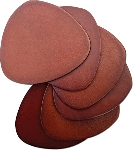 Brute Strength - Leder Vollnarbenleder Untersetzer - Cognac - Halbrund - 10 Stück - Ovale Untersetzer Glasuntersetzer - Getränkeuntersetzer