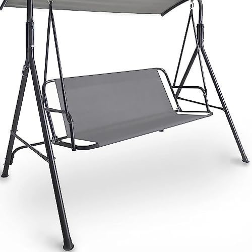 Oumefar Outdoor Swing Seat, Seater Chair Waterproof Cushion Replacement Swing Cushion Cover for Patio Garden Yard,Garden Swing Chair Canopy Cover(grey)