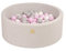 MEOWBABY Bällebad Baby - Rund 90x30cm Ball Pit für Kinder ab 1 Jahr mit 150 Bälle - Weiches & Sicheres Bällepool, Cotton, Hellgrau